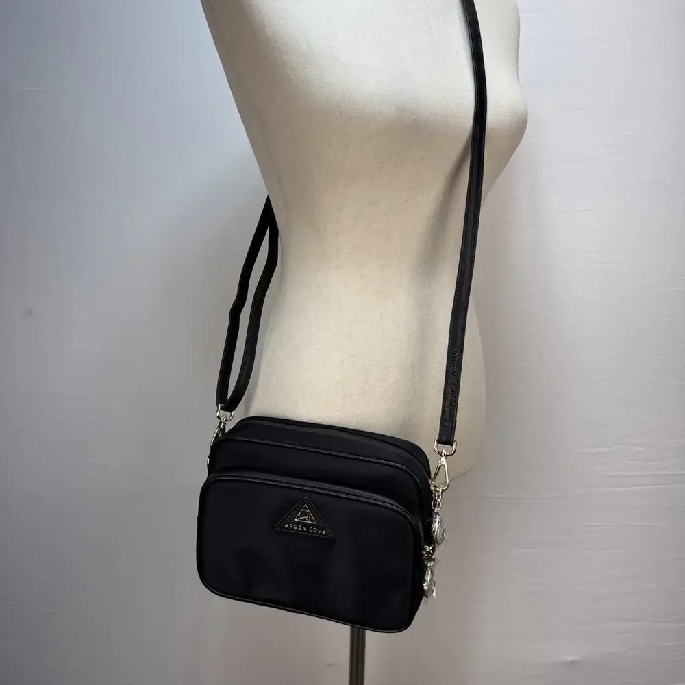 Arden Cove Crissy Black Nylon Full Crossbody Purse Bag Wallet Anti-Theft Travel - Picture 2 of 10